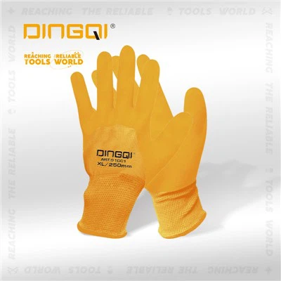 Guantes de nylon recubiertos de palma de goma para la construcción
